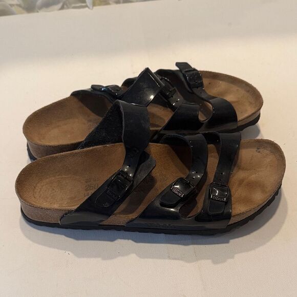 Birkenstock Black Glossy Sandals